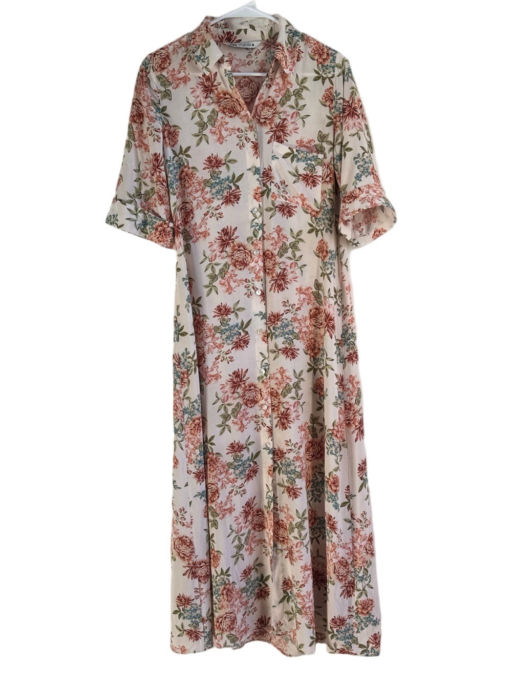 ZARA Prairie Floral Button Front Dress - Picture 4 of 17